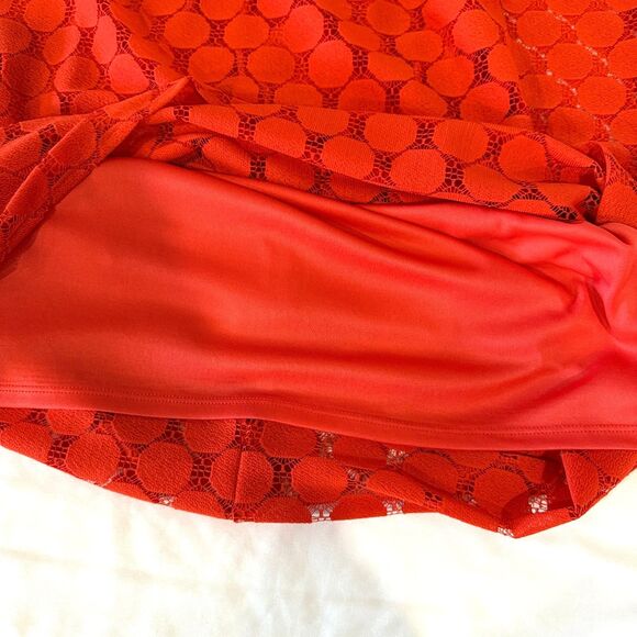 Peck & Peck Sleeveless Red Dress With Polka Dot and Beaded Rose Detail Size 16 - Picture 7 of 10